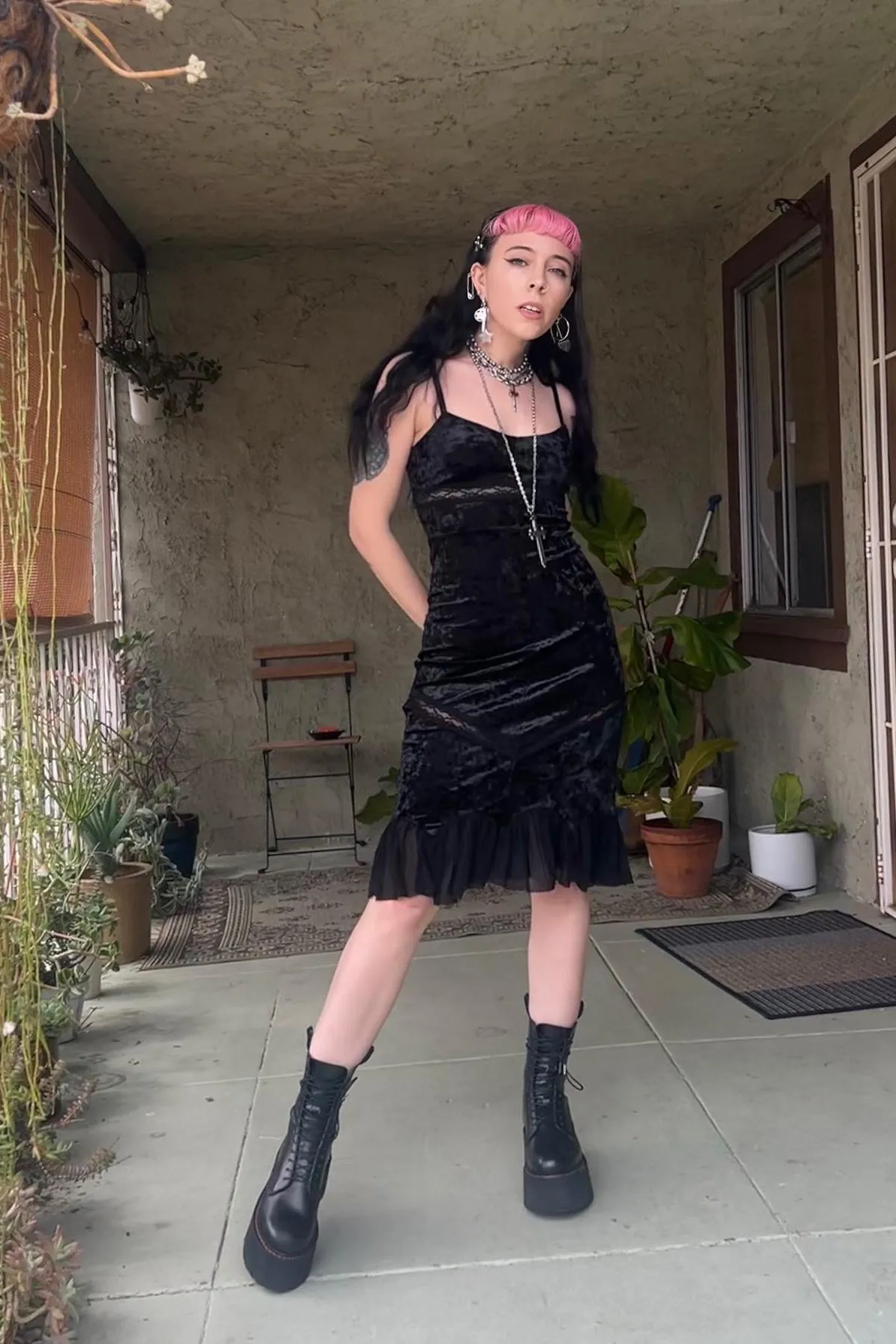 Luci Black Velvet Midi Dress sold by Tunnel Vision product image thumbnail 3