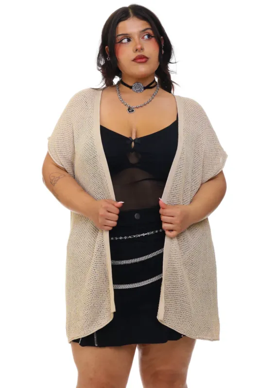 Vintage Y2K Sandy Knit Open Cardigan - 2X/3X sold by Tunnel Vision
