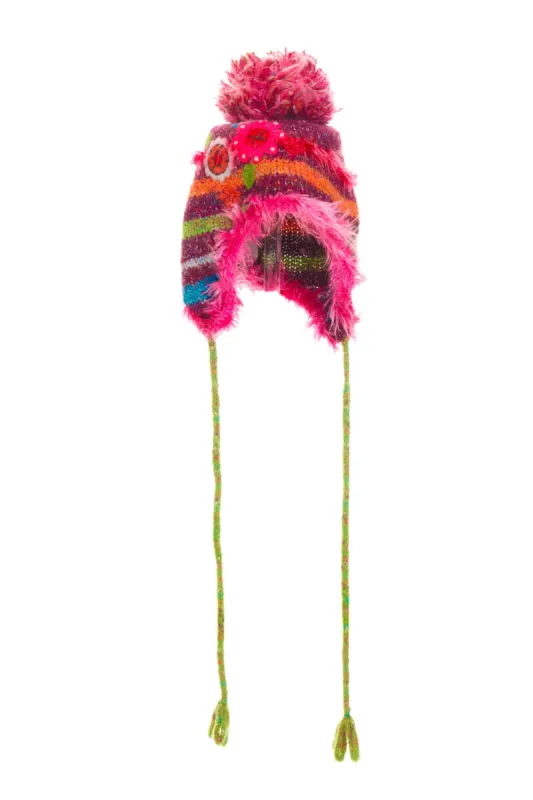 Vintage Y2K Pretty In Pink Flower Beanie sold by Tunnel Vision