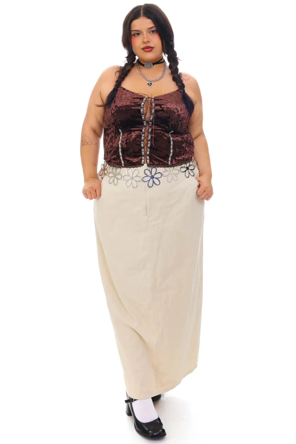 Vintage 90's Denim & Co Stretch Denim Maxi Skirt - 2X/3X sold by Tunnel Vision product image thumbnail 2