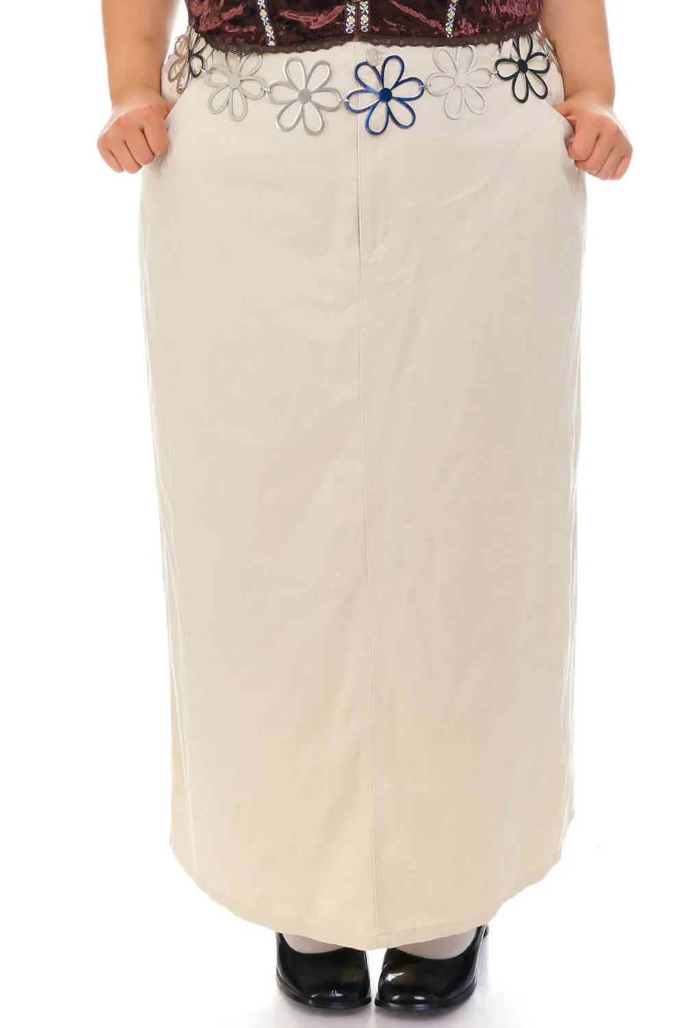 Vintage 90's Denim & Co Stretch Denim Maxi Skirt - 2X/3X sold by Tunnel Vision