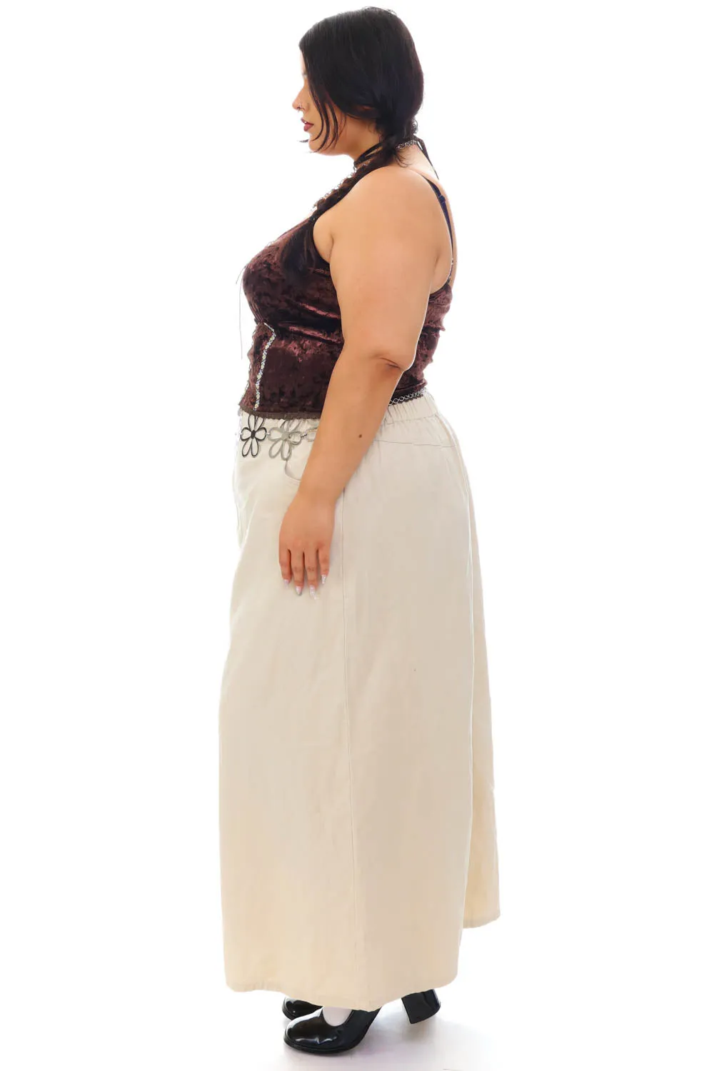 Vintage 90's Denim & Co Stretch Denim Maxi Skirt - 2X/3X sold by Tunnel Vision product image thumbnail 4