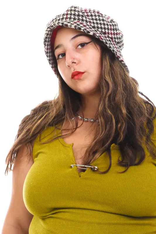 Vintage Y2K Houndstooth Bucket Hat sold by Tunnel Vision