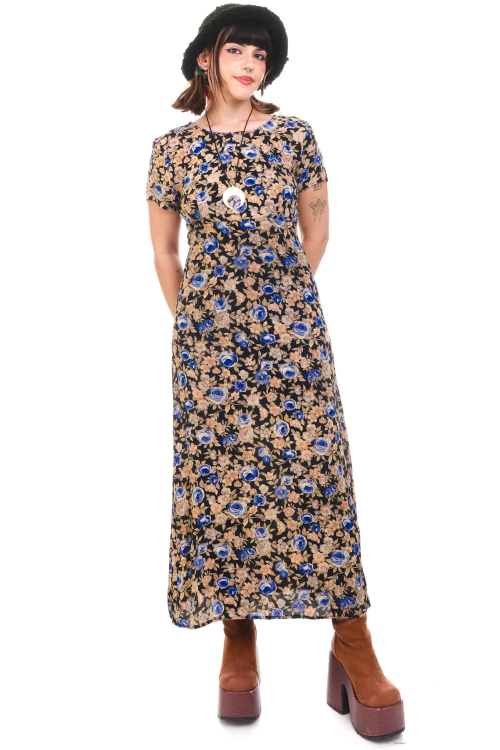 Vintage 90's Romantic Rose Maxi Dress - OSFM sold by Tunnel Vision product image thumbnail 2