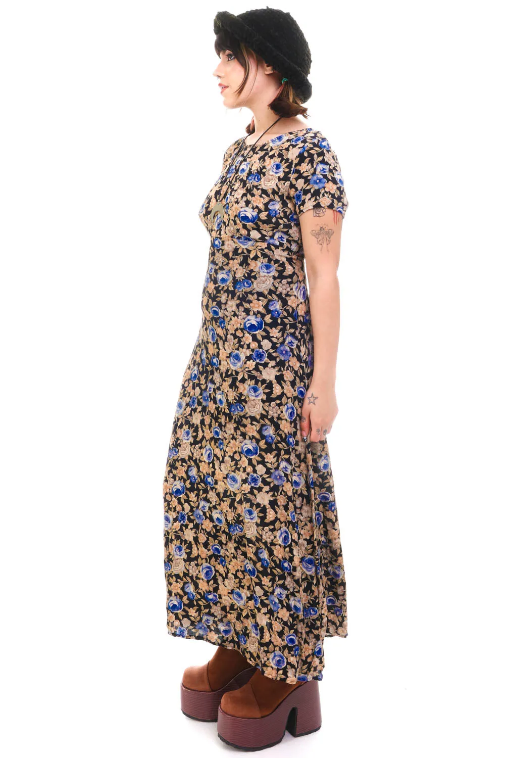 Vintage 90's Romantic Rose Maxi Dress - OSFM sold by Tunnel Vision product image thumbnail 3