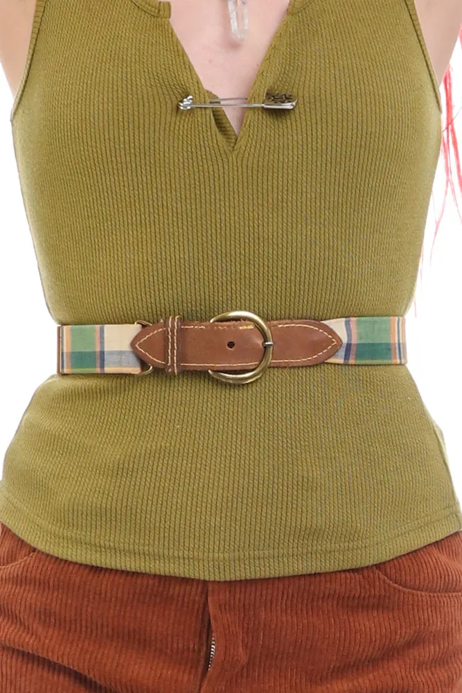 Vintage 60's Plaid Belt - XXS/XS sold by Tunnel Vision