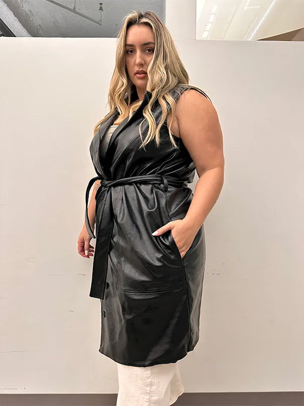 Vegan Leather Coat Dress/Vest sold by Sante Grace product image thumbnail 5
