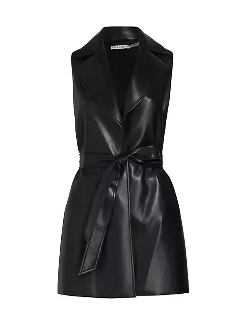 Vegan Leather Coat Dress/Vest sold by Sante Grace product image thumbnail 3