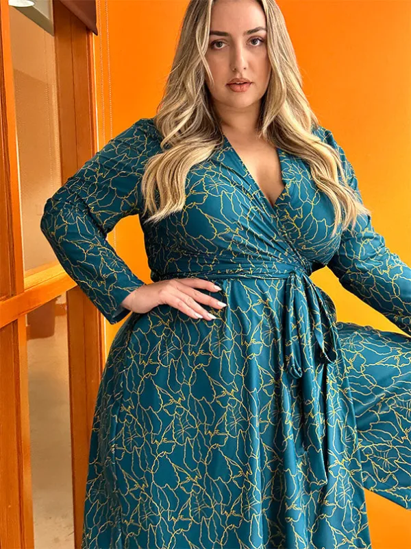 The Perfect Plus Wrap Dress - Maxi made by Sante Grace