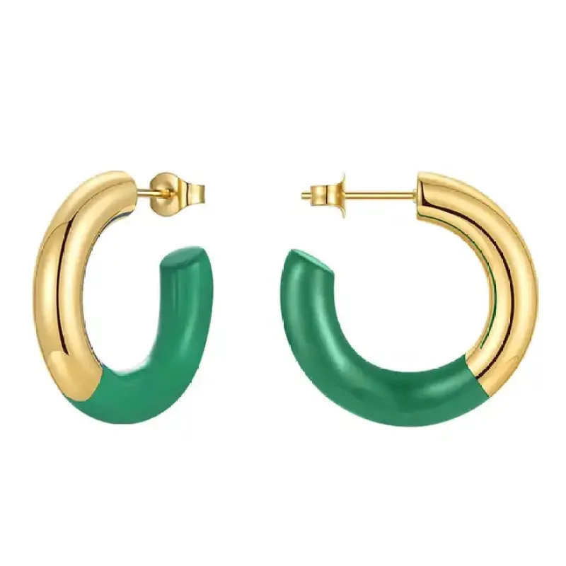 Mini Gold and Epoxy Hoop sold by Sante Grace