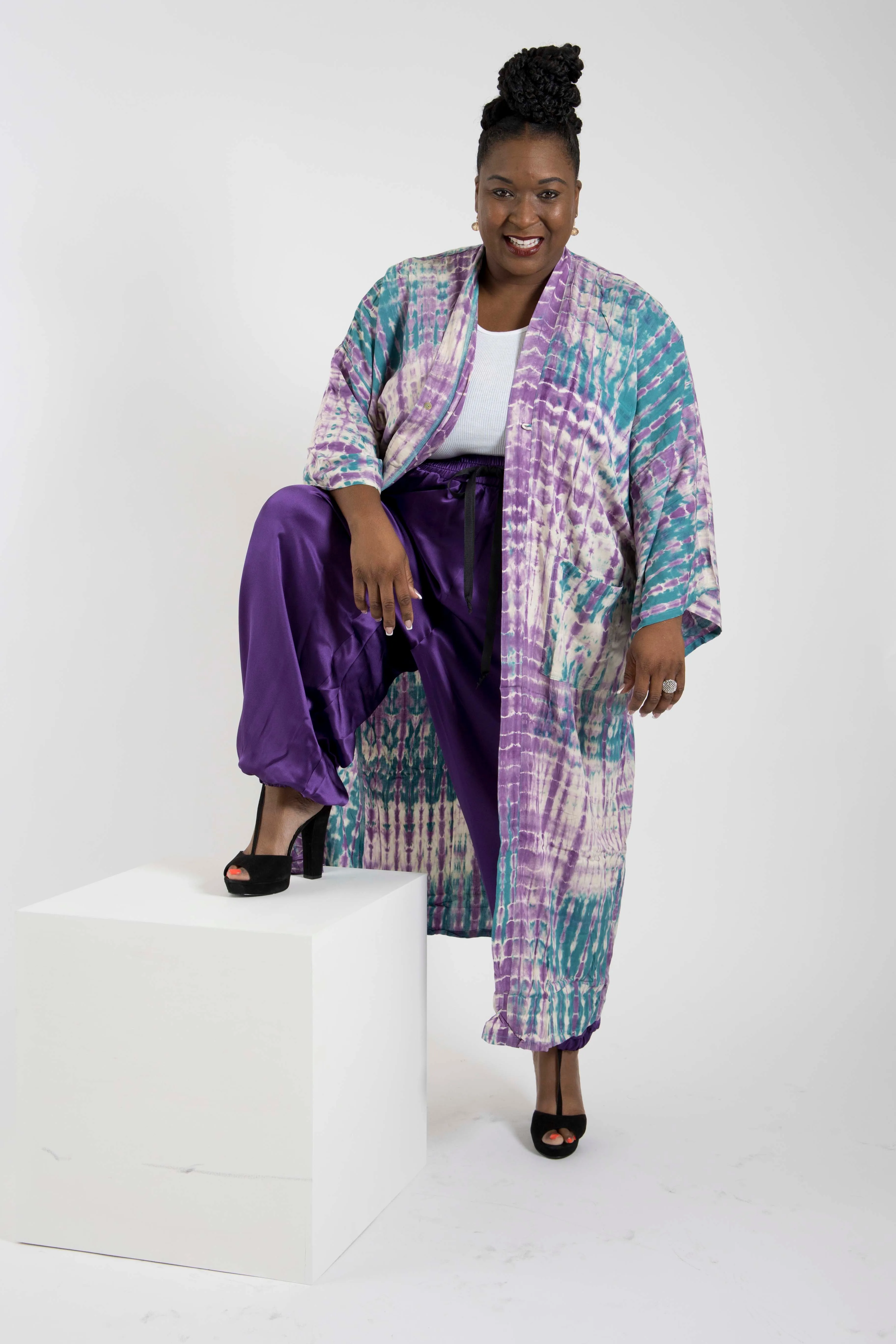 Purple Tie Dye Kimono sold by Sante Grace product image thumbnail 2