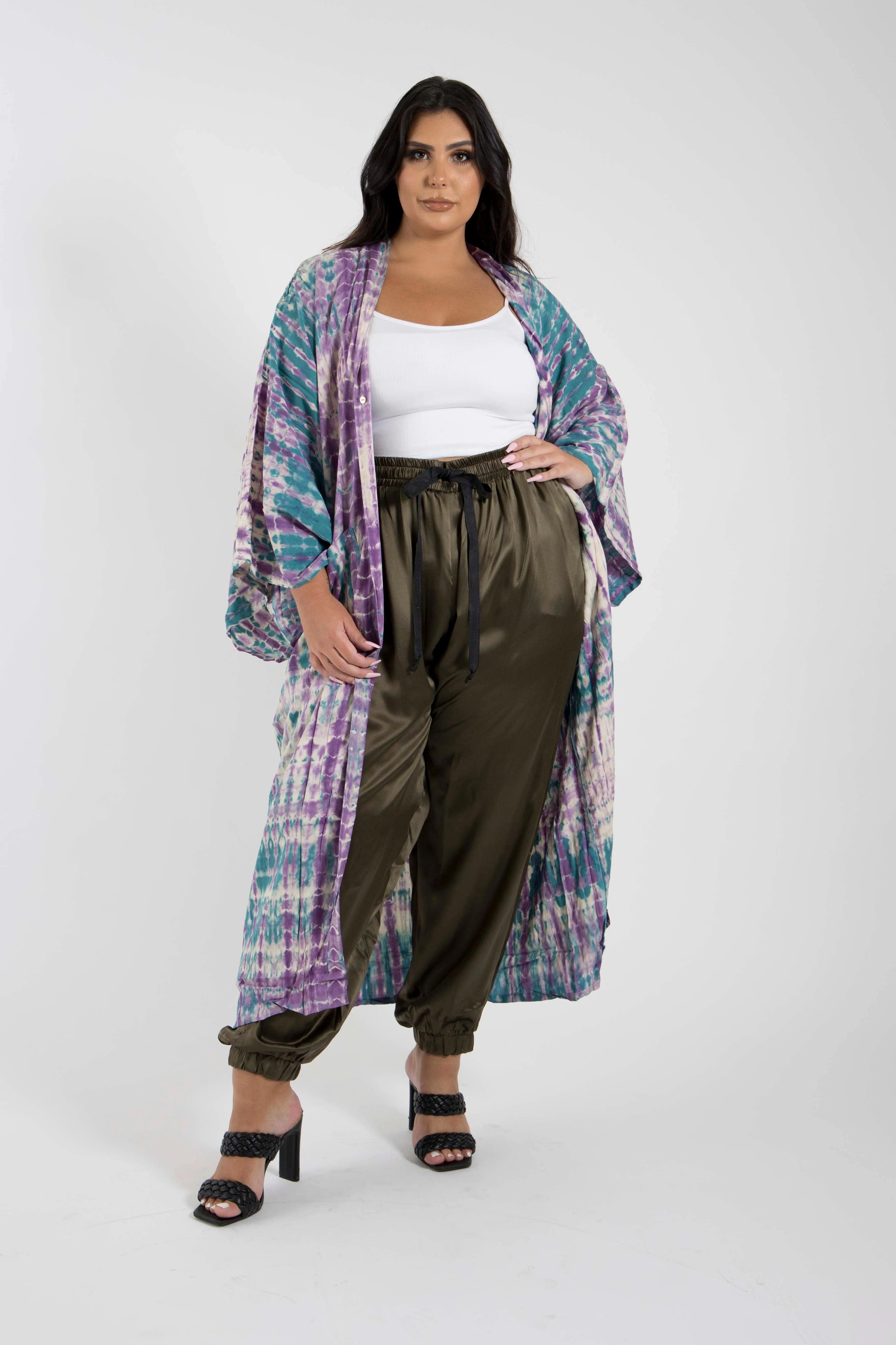 Purple Tie Dye Kimono sold by Sante Grace