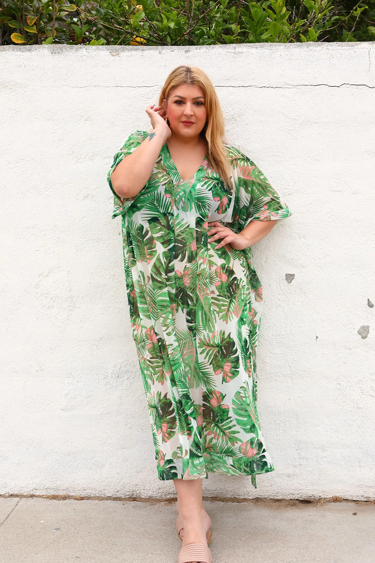 The Muse Caftan - Palm Mesh sold by Sante Grace product image thumbnail 4