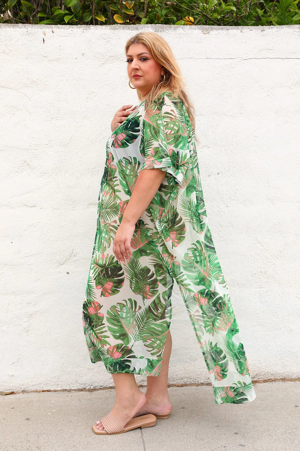 The Muse Caftan - Palm Mesh sold by Sante Grace product image thumbnail 5