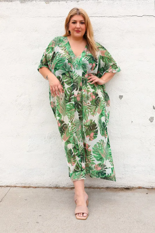 The Muse Caftan - Palm Mesh sold by Sante Grace