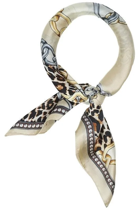 Leopard - Animal print creme colored scarf sold by Sante Grace