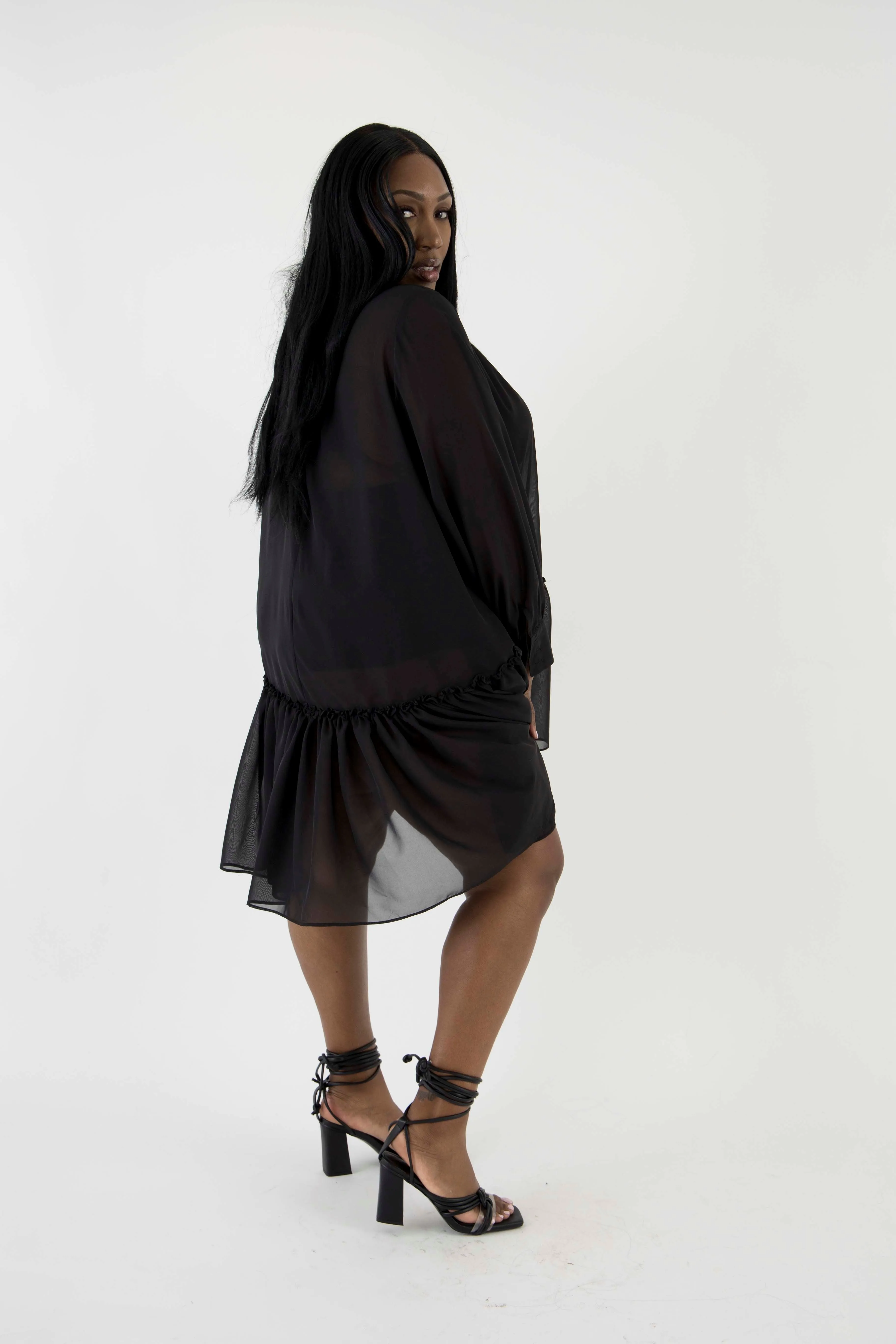Black Poly Chiffon Tunic sold by Sante Grace product image thumbnail 2