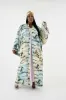 The Beach Scene Silk Twill Kimono in Multi Pastel with Kimono sleeves sold by Sante Grace