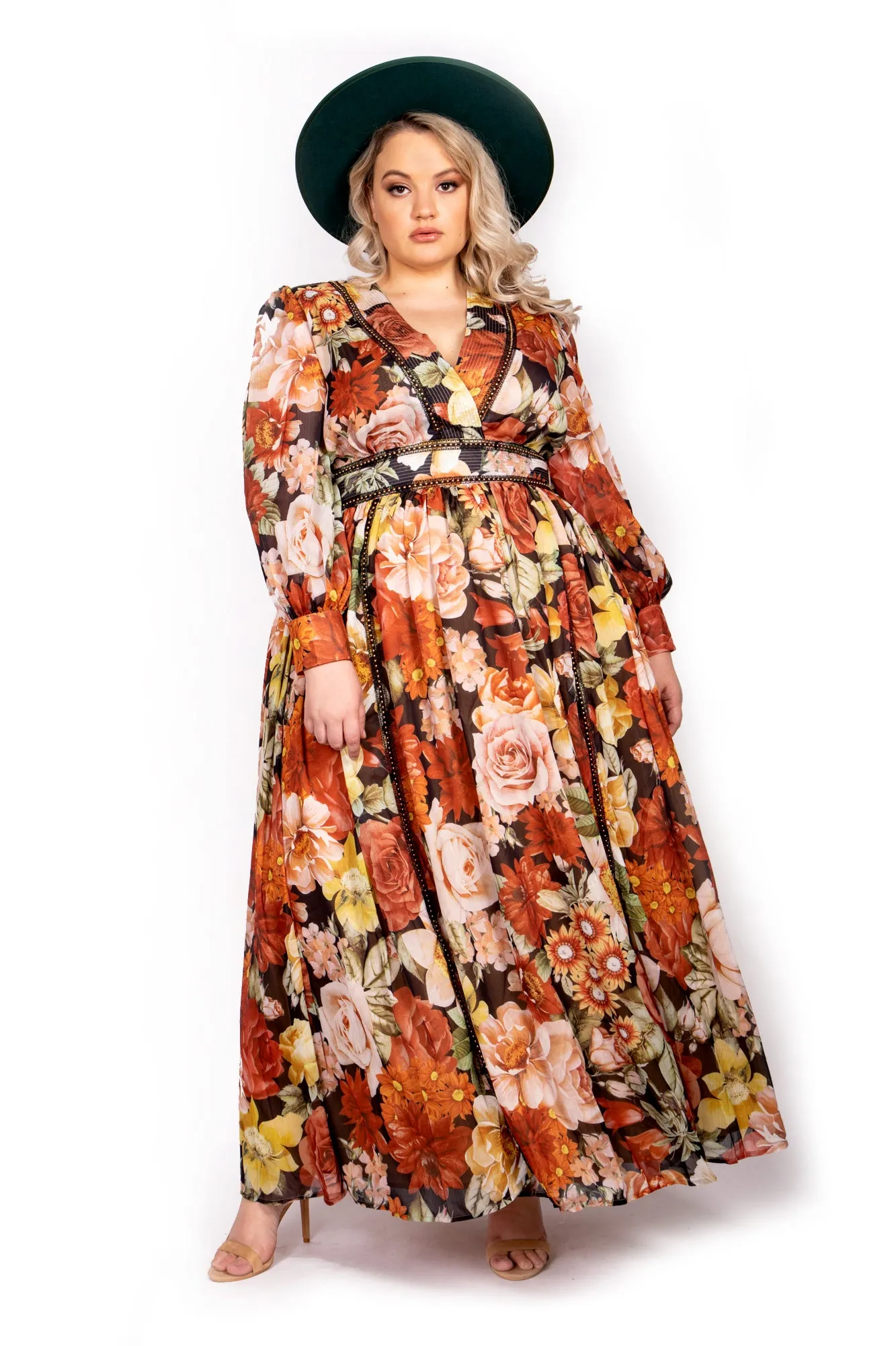 The Autumn Queen - Chiffon Maxi dress sold by Sante Grace