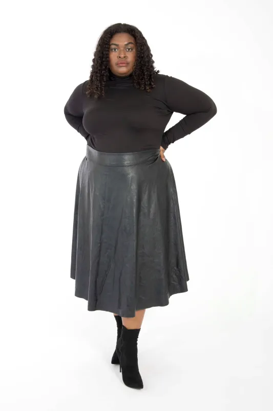 Faux leather skirt sold by Sante Grace
