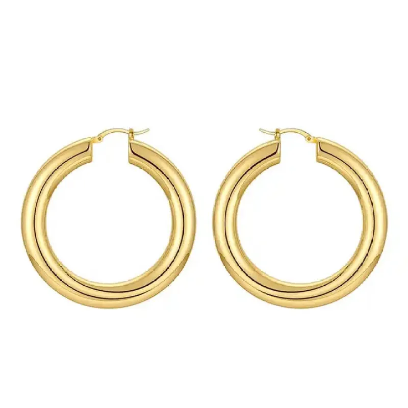 The Basic Everyday Hoop - available in 18k gold or silver sold by Sante Grace