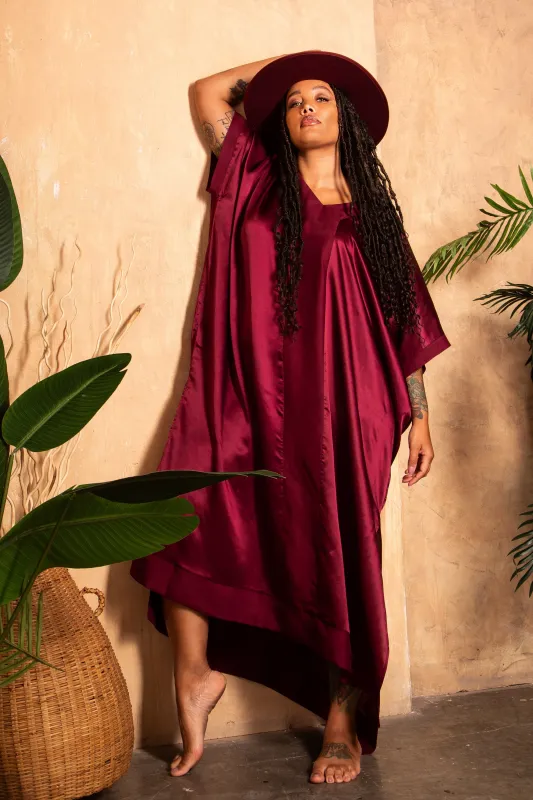 The Muse Italian Silk Caftan with V neckline sold by Sante Grace
