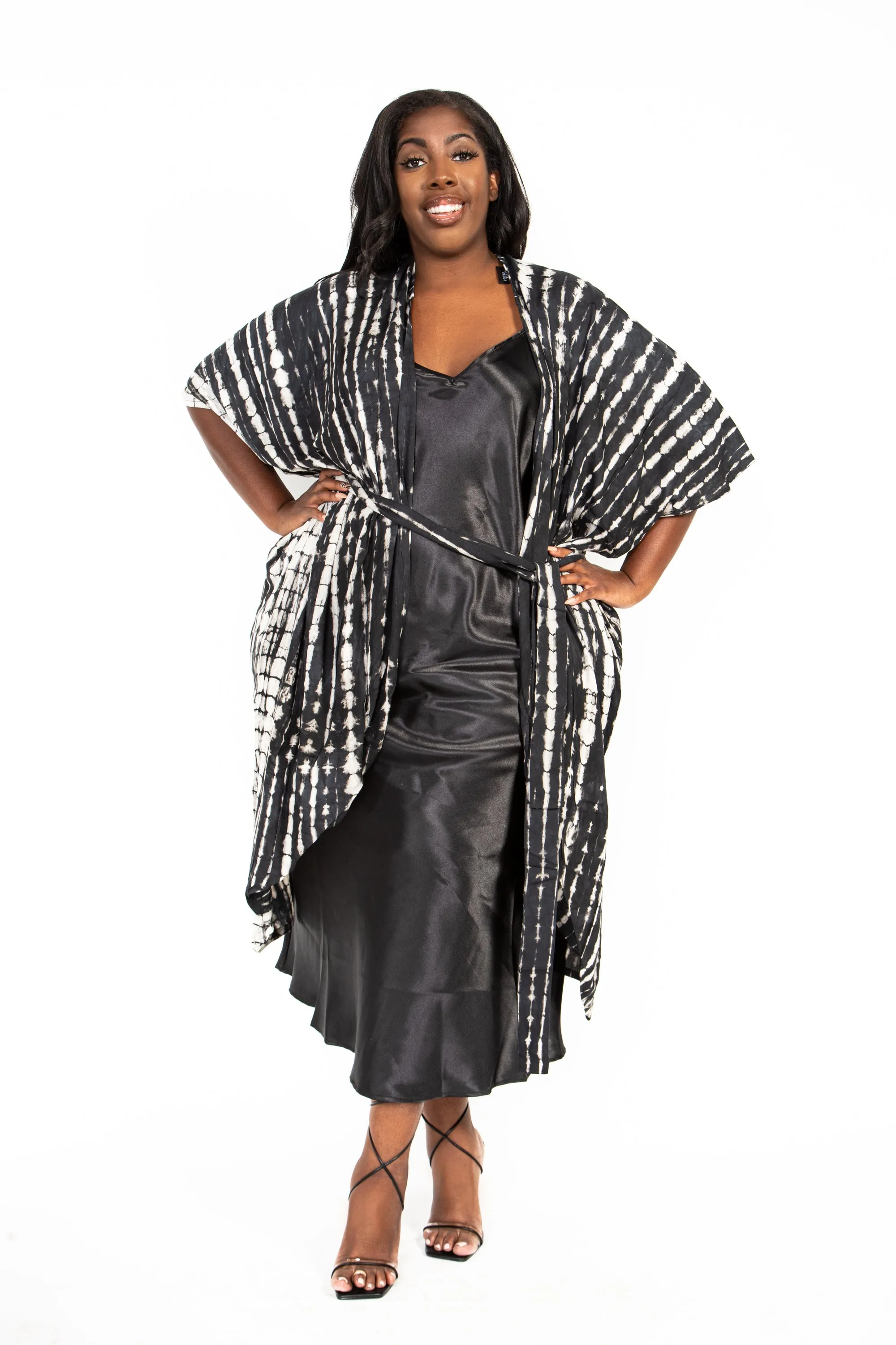 Black Hand Tie Dye Kimono - worn sold by Sante Grace product image thumbnail 4