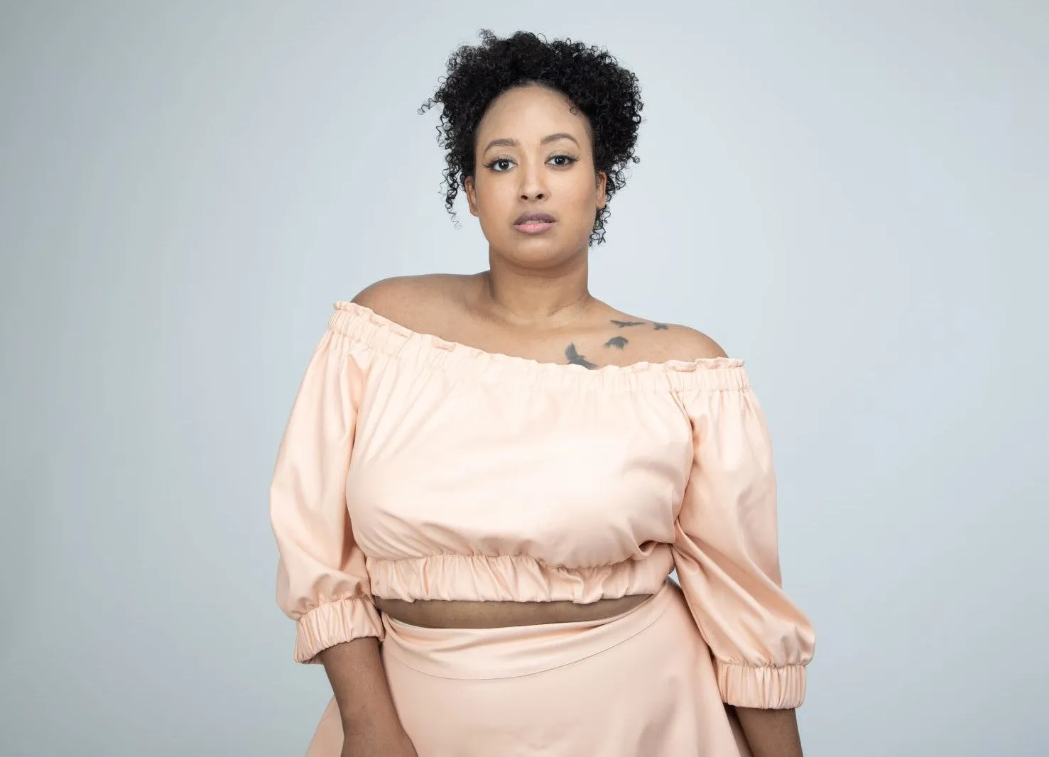 The Sandy Faux Leather Crop Top in Pink sold by Sante Grace product image thumbnail 2