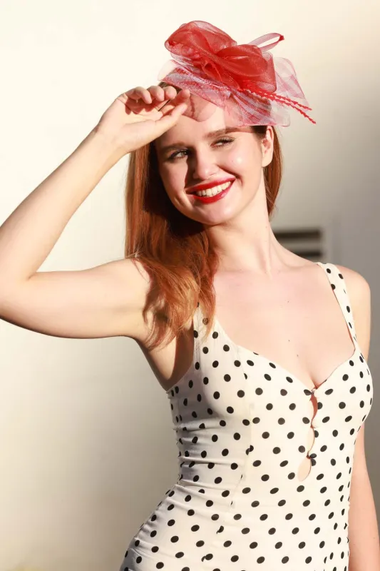 Fascinators - The London Collection - Red Gingham made by Sante Grace