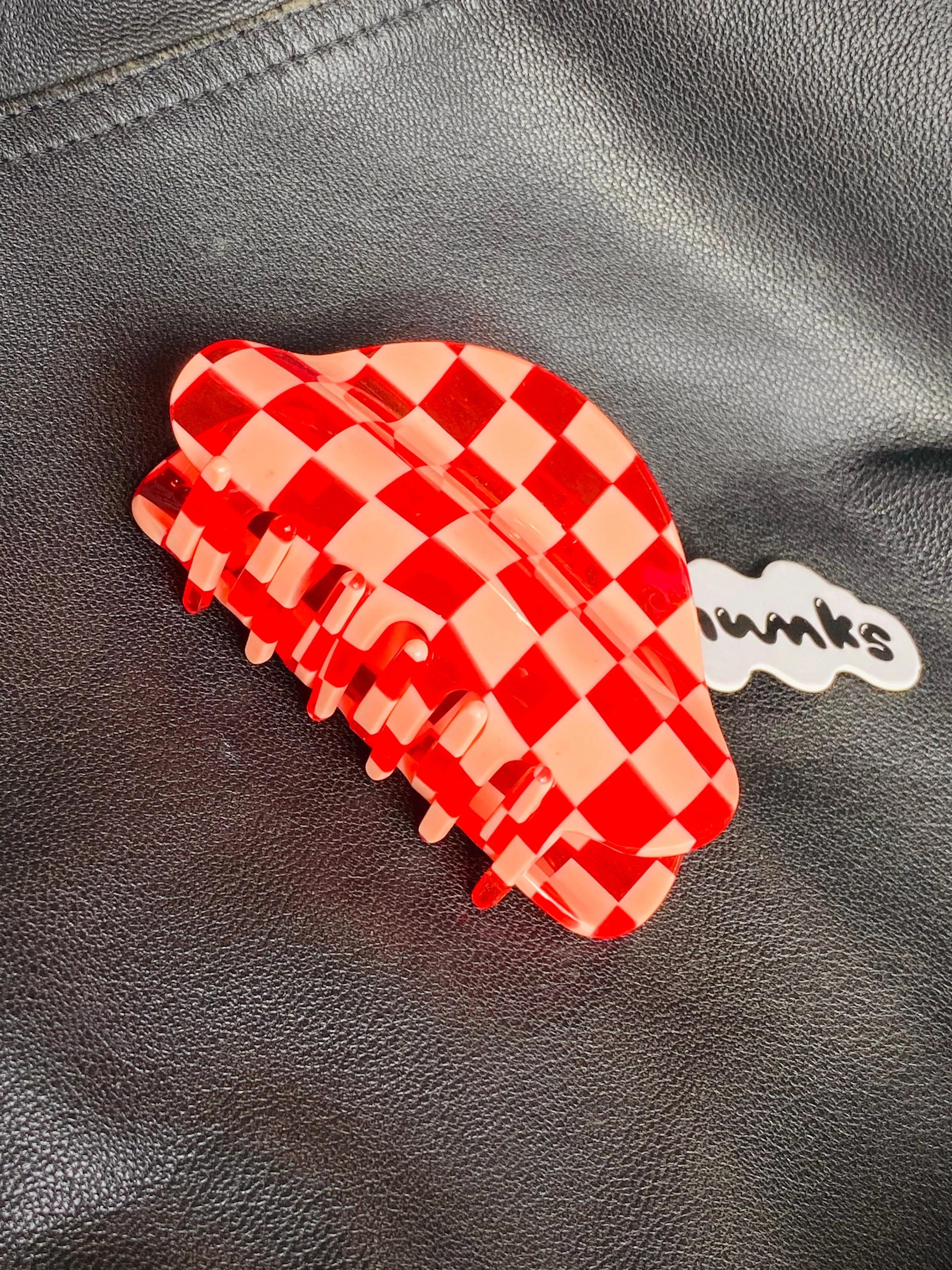 Chunks Checker Claw Peach/Red sold by Nooworks