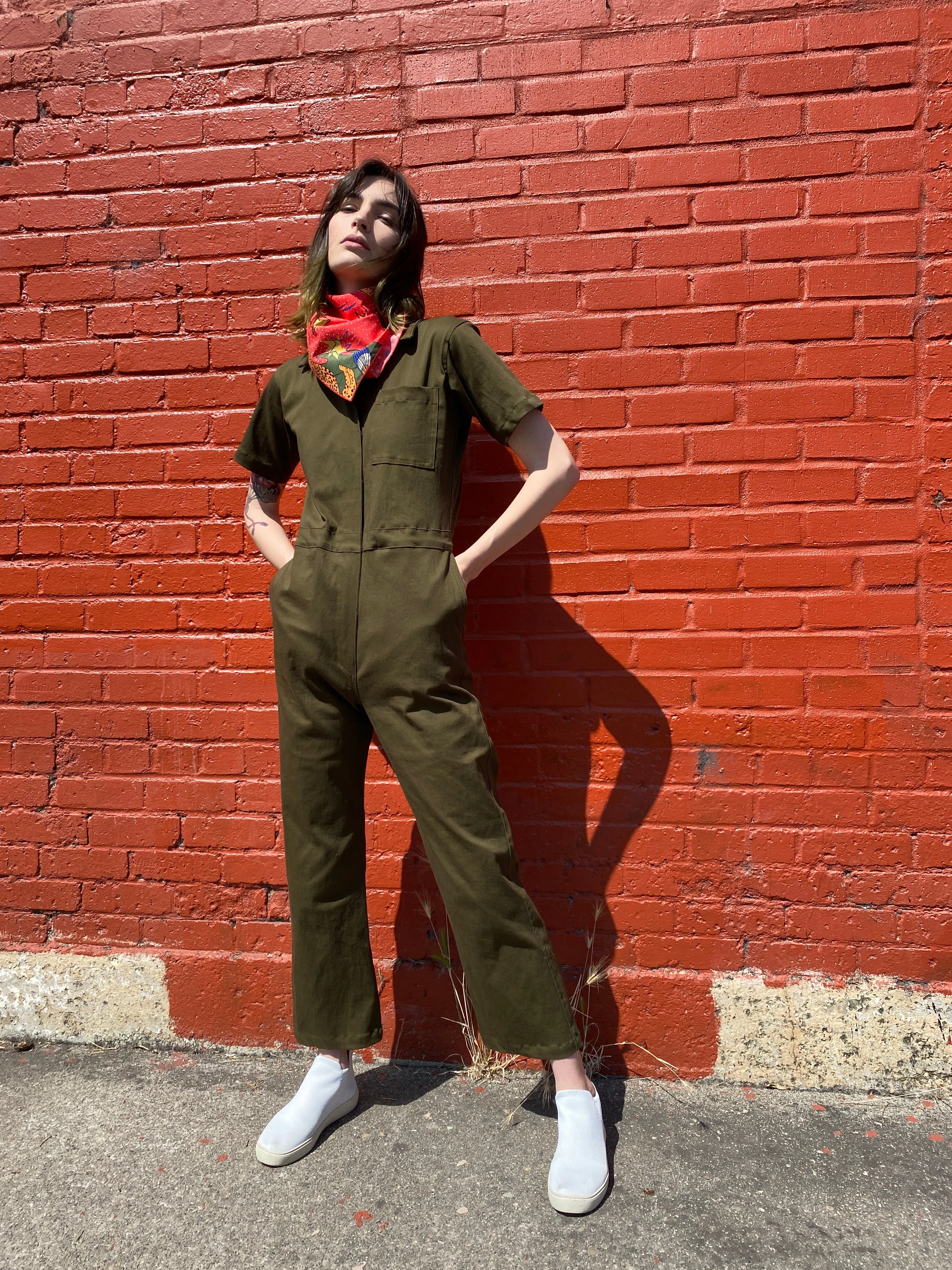 Twill Olive Coveralls sold by Nooworks