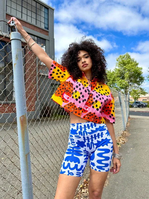 Linen Olivia Top Micotti Cat sold by Nooworks