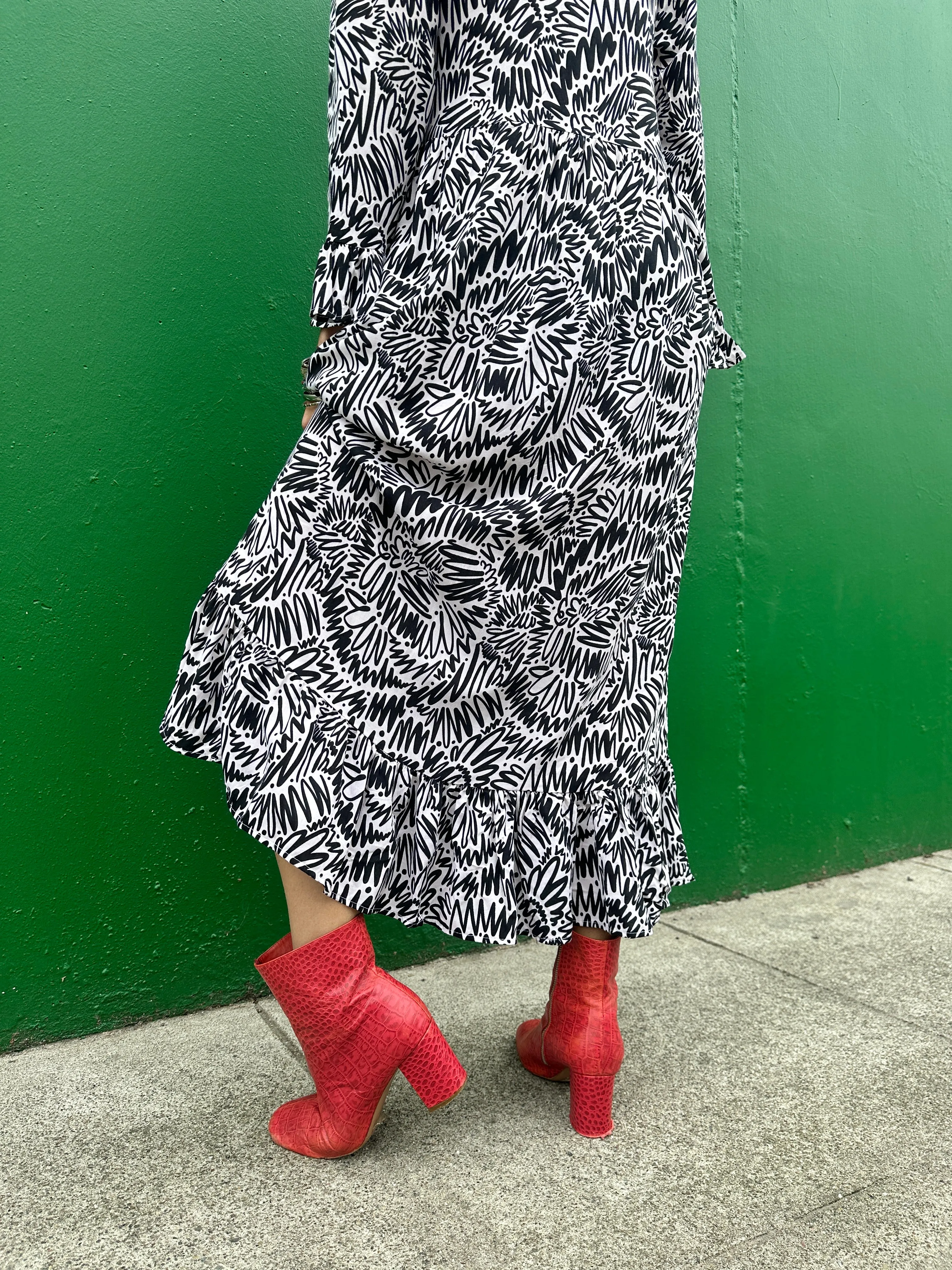 Olive Dress Zig Zag sold by Nooworks product image thumbnail 5