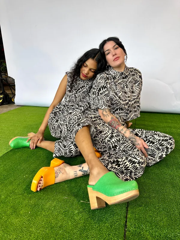 Linen Olivia Top Zig Zag sold by Nooworks