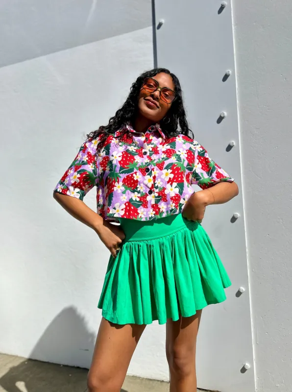 Linen Olivia Top Berries sold by Nooworks