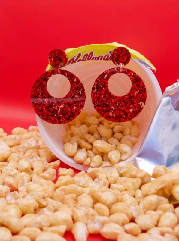 Eclipse Earrings - Chunky Red sold by Nooworks