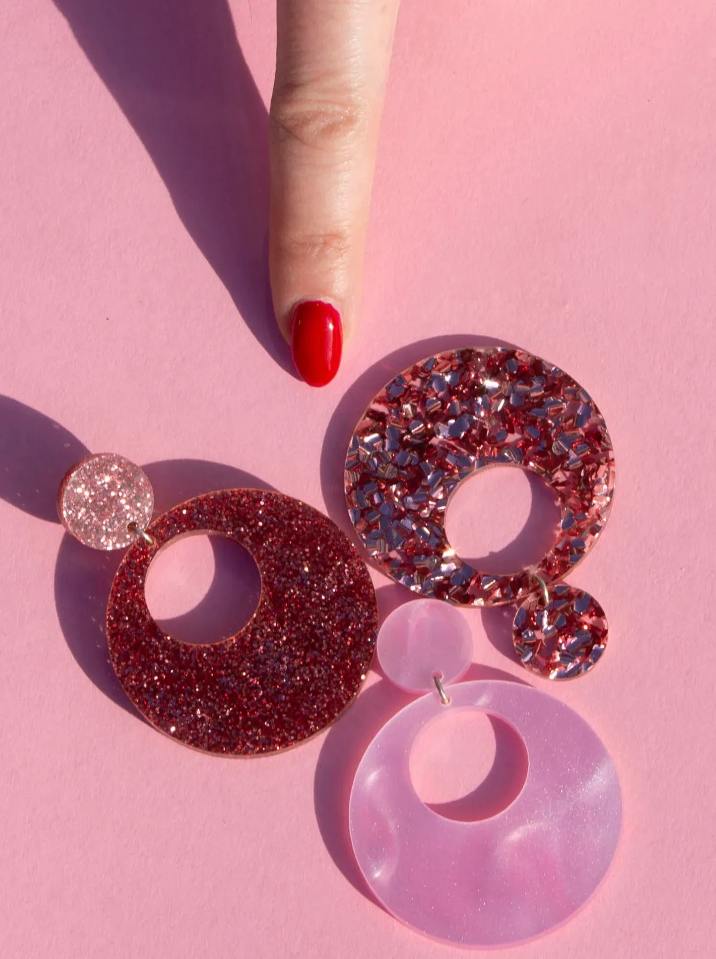 Eclipse Earrings - Chunky Red sold by Nooworks product image thumbnail 4