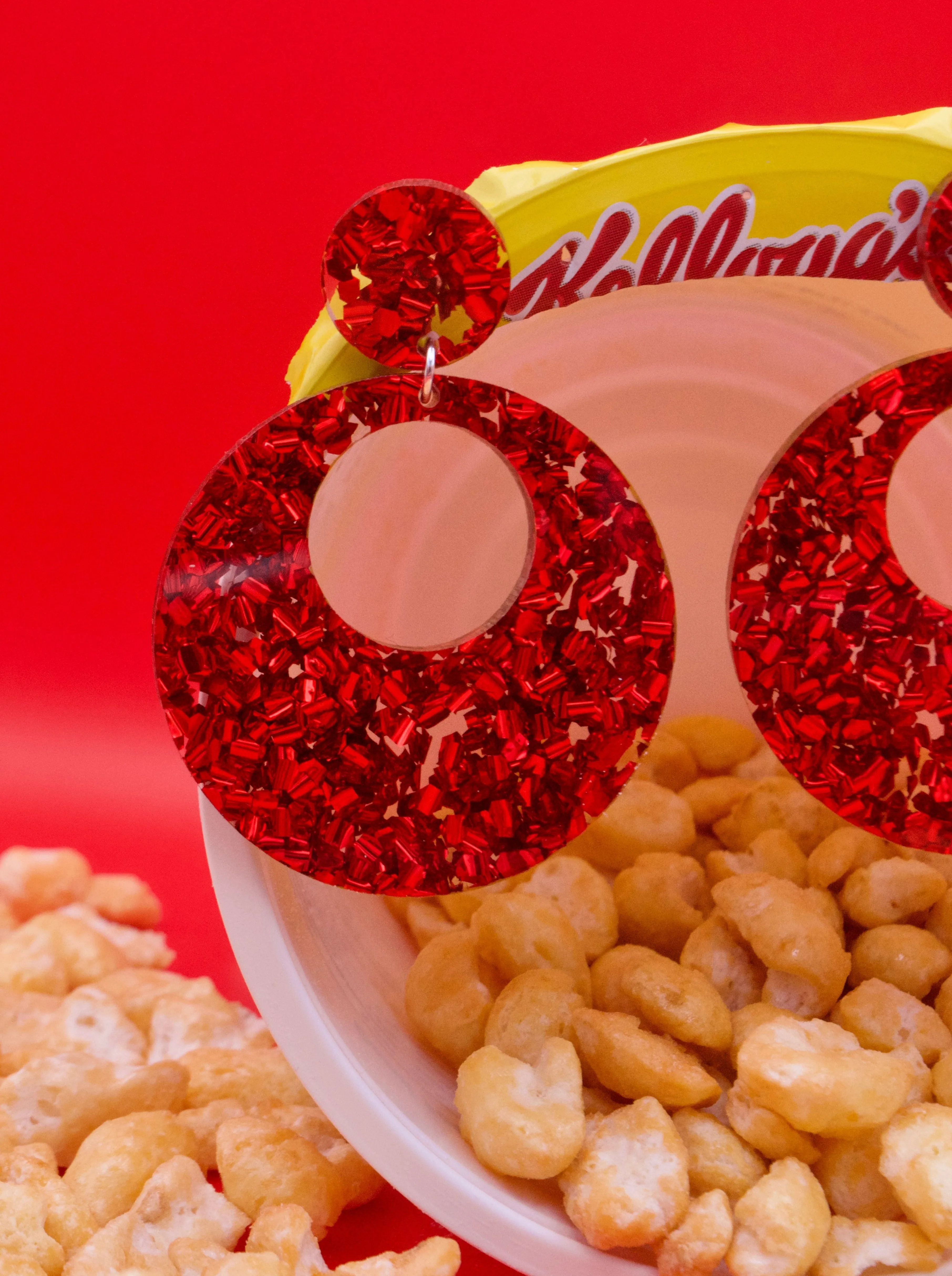 Eclipse Earrings - Chunky Red sold by Nooworks product image thumbnail 2