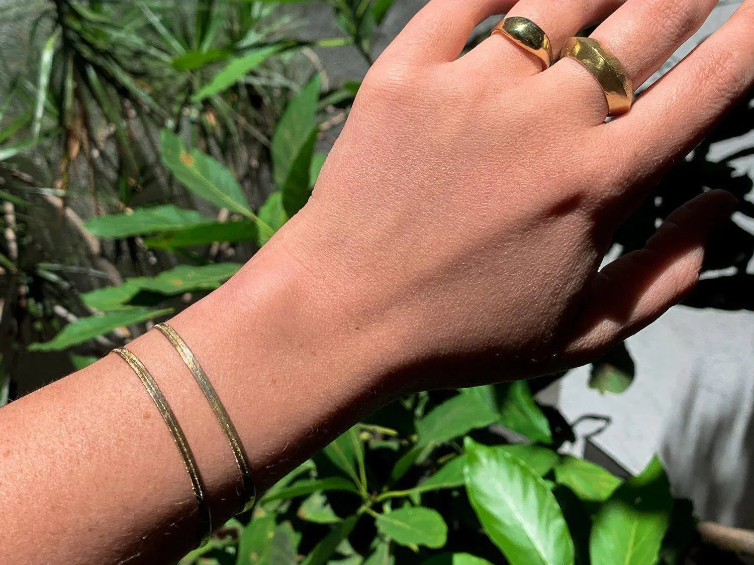 Slinky Gold Herringbone Chain Bracelet sold by Nooworks product image thumbnail 2