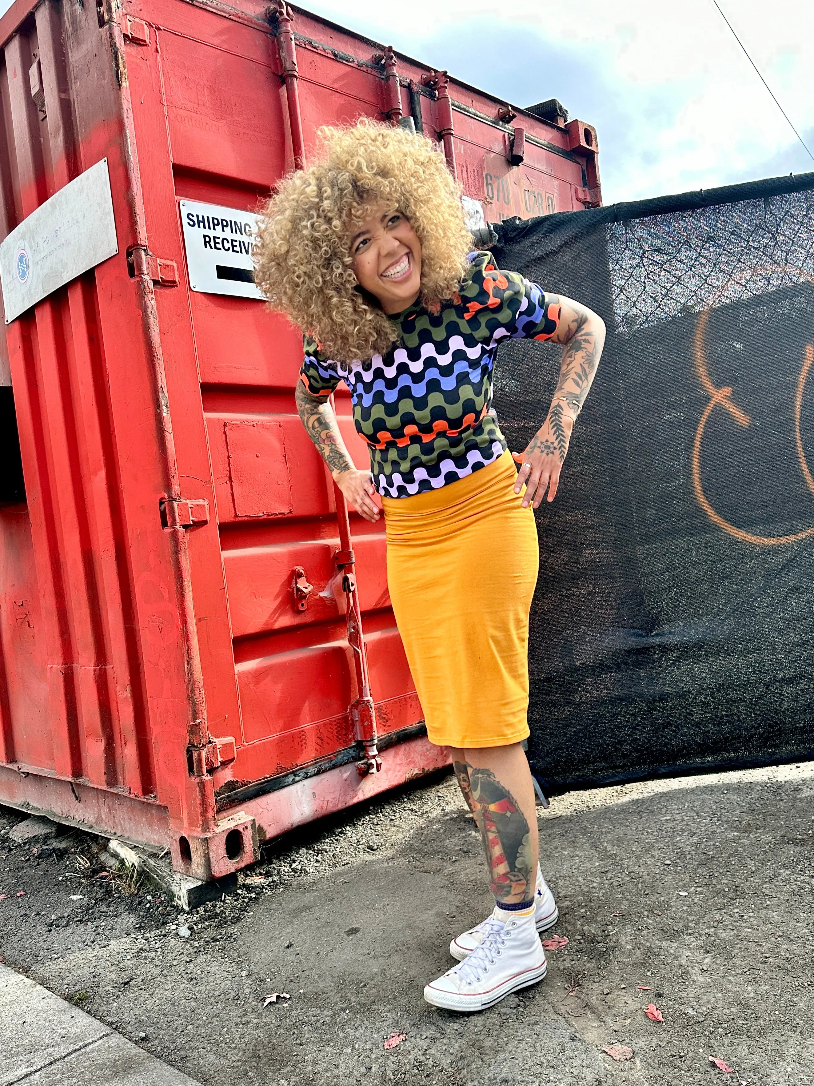 Wiggle Skirt Mustard sold by Nooworks