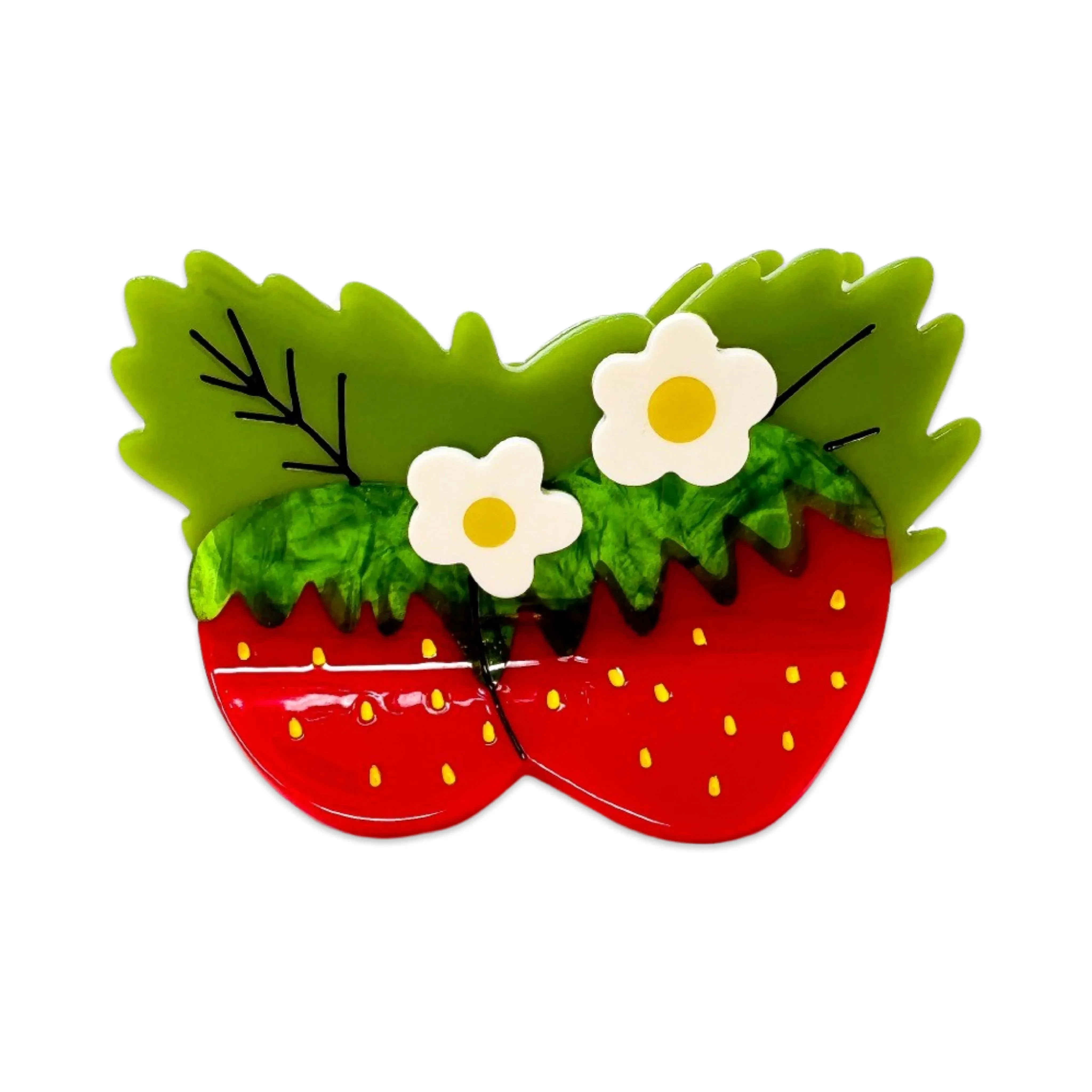 Strawberries and Flowers Hair Claw sold by Nooworks