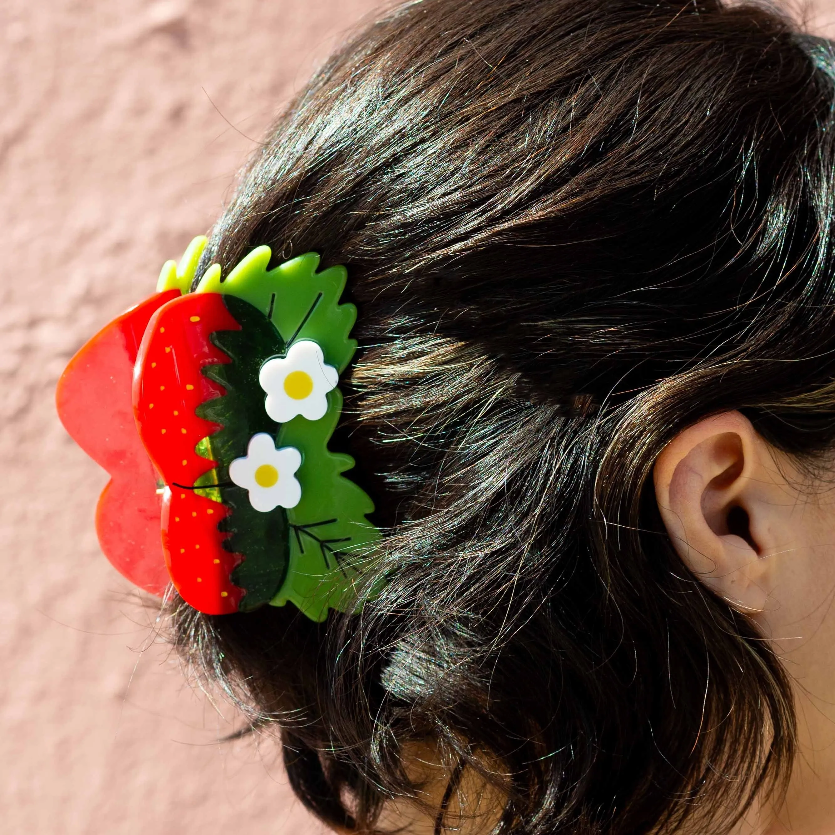 Strawberries and Flowers Hair Claw sold by Nooworks product image thumbnail 3