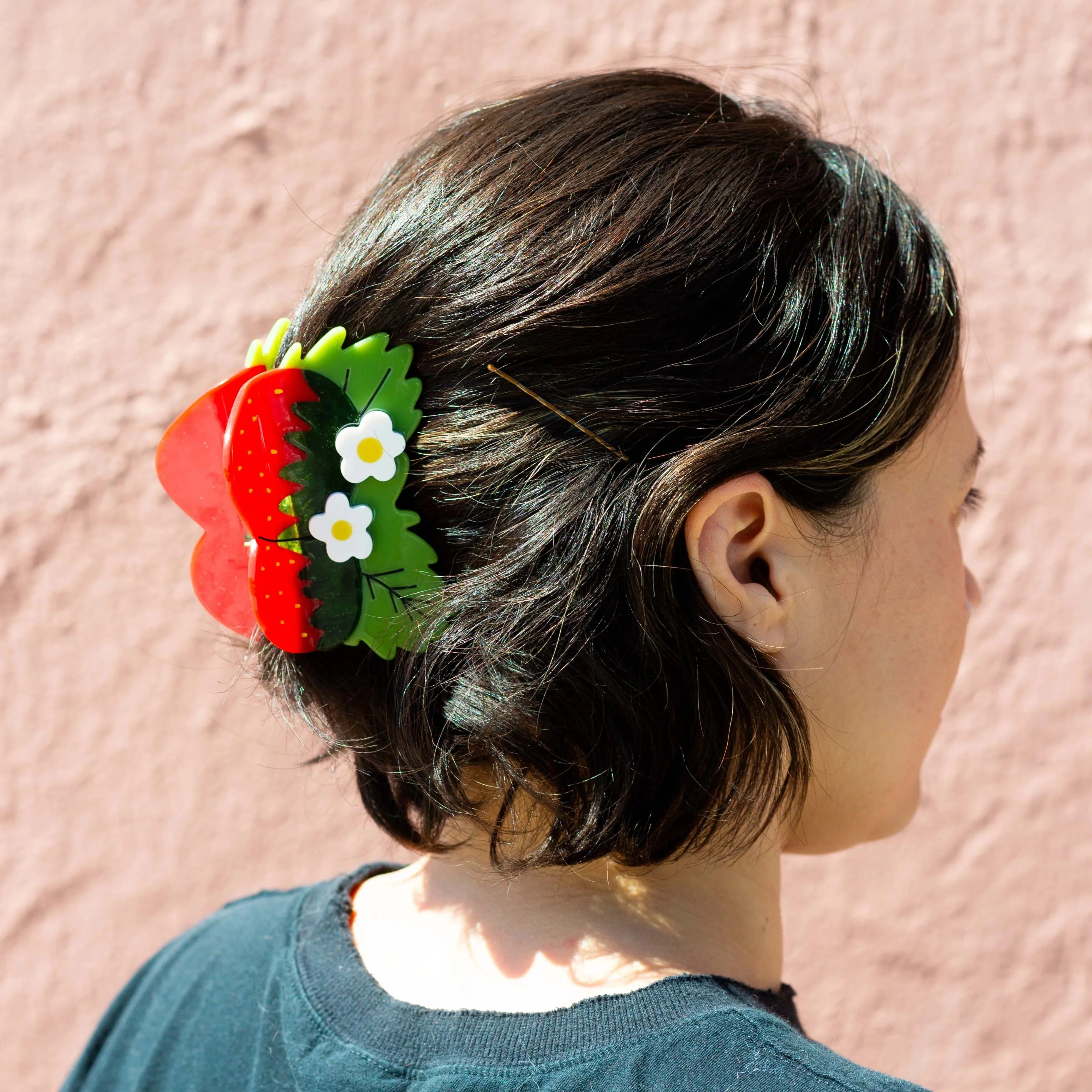 Strawberries and Flowers Hair Claw sold by Nooworks product image thumbnail 2