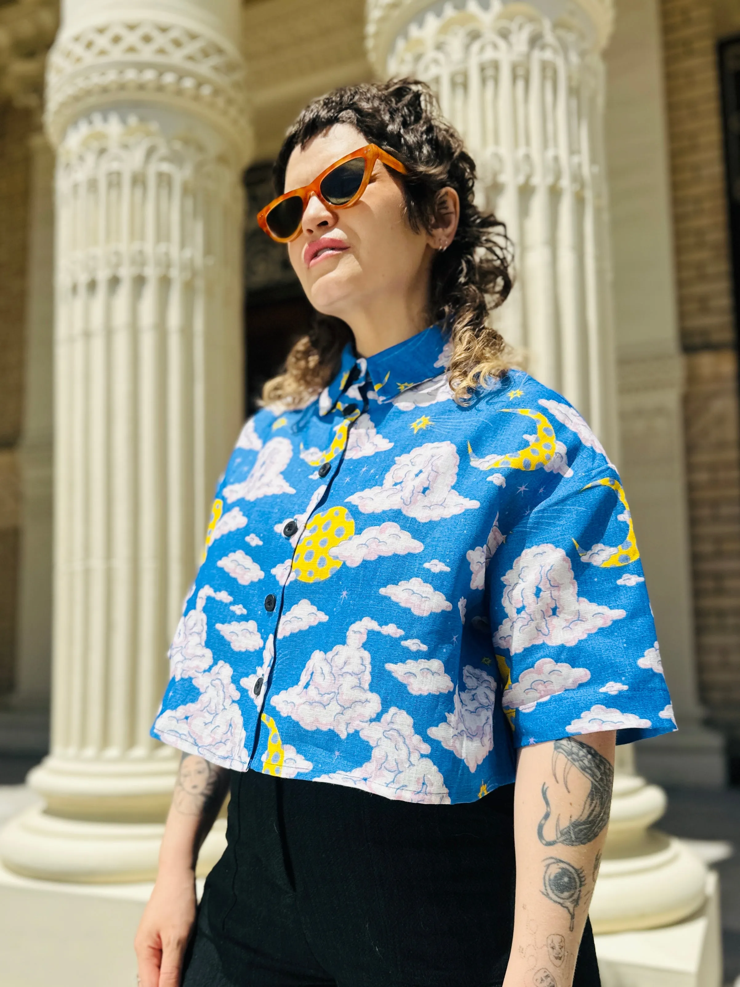 Linen Olivia Top Cloud People sold by Nooworks product image thumbnail 3