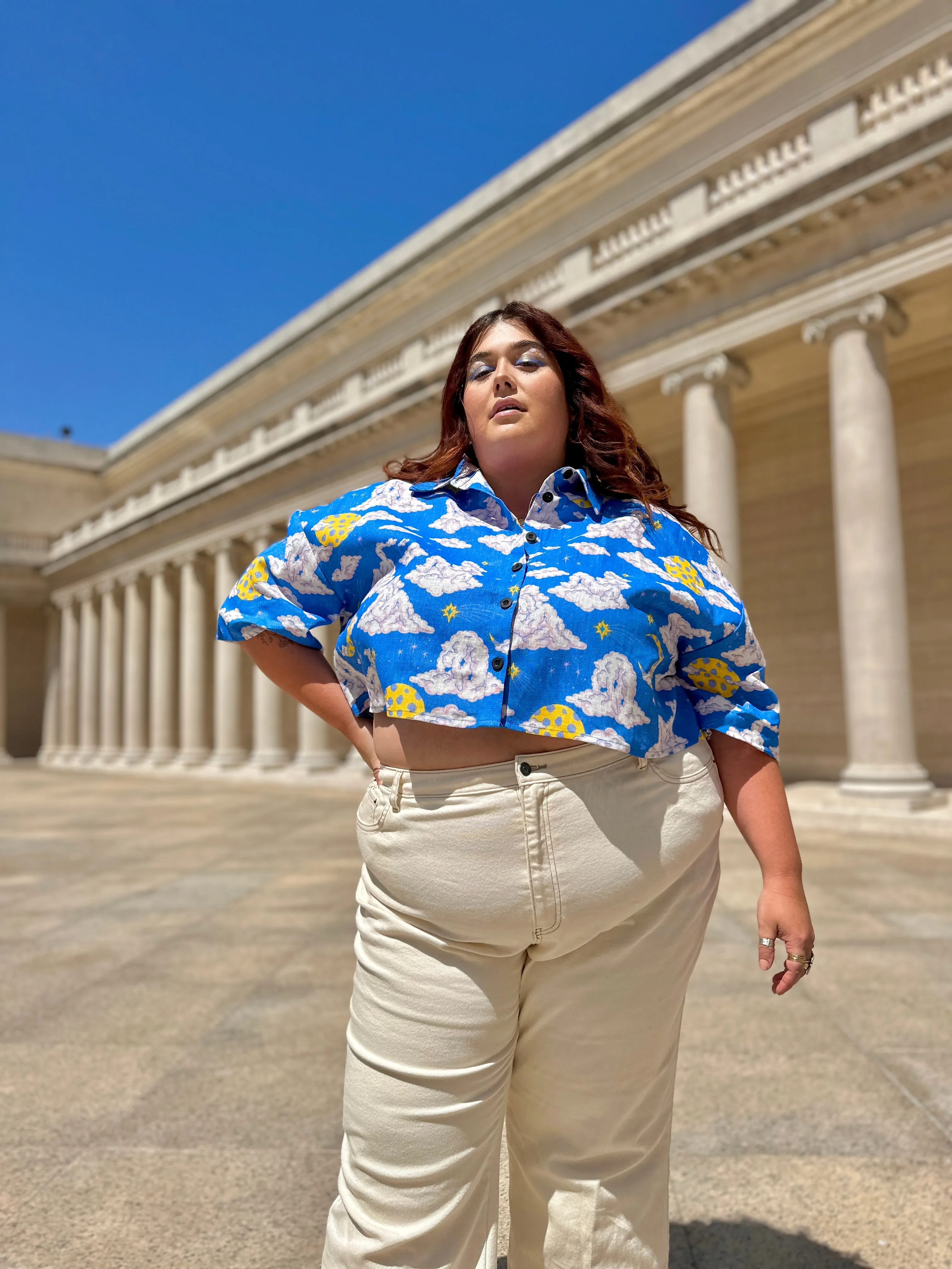 Linen Olivia Top Cloud People sold by Nooworks product image thumbnail 4