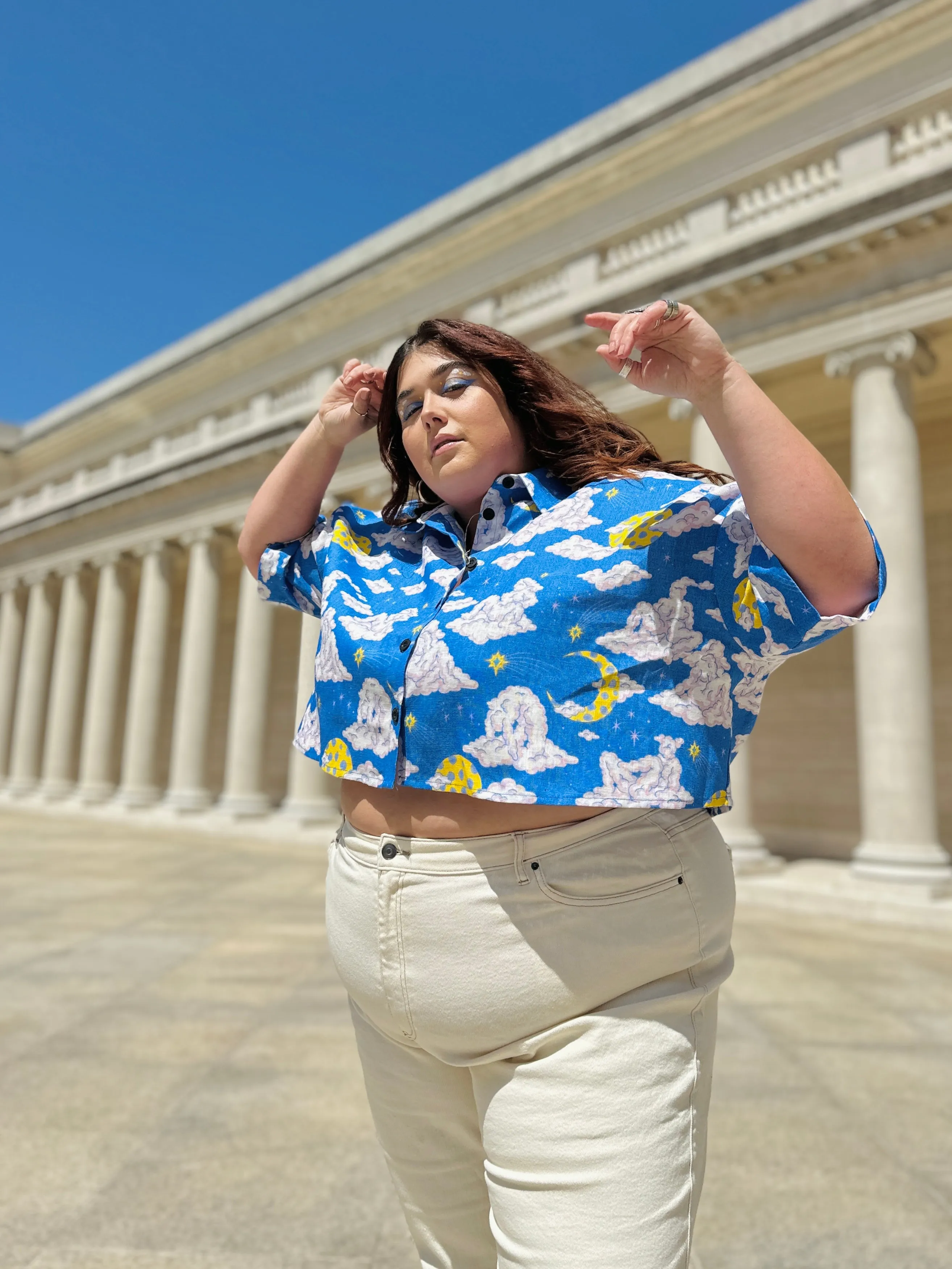 Linen Olivia Top Cloud People sold by Nooworks