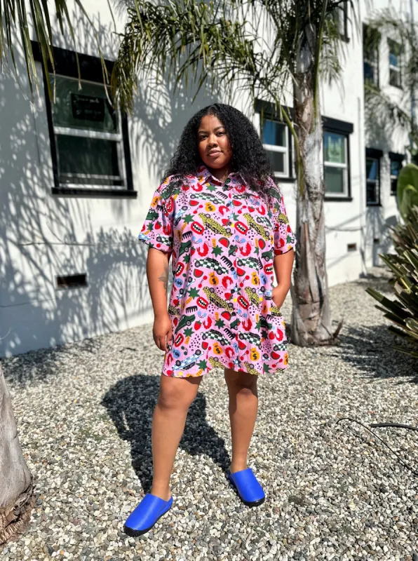 Linen Shirt Dress Roll Out sold by Nooworks