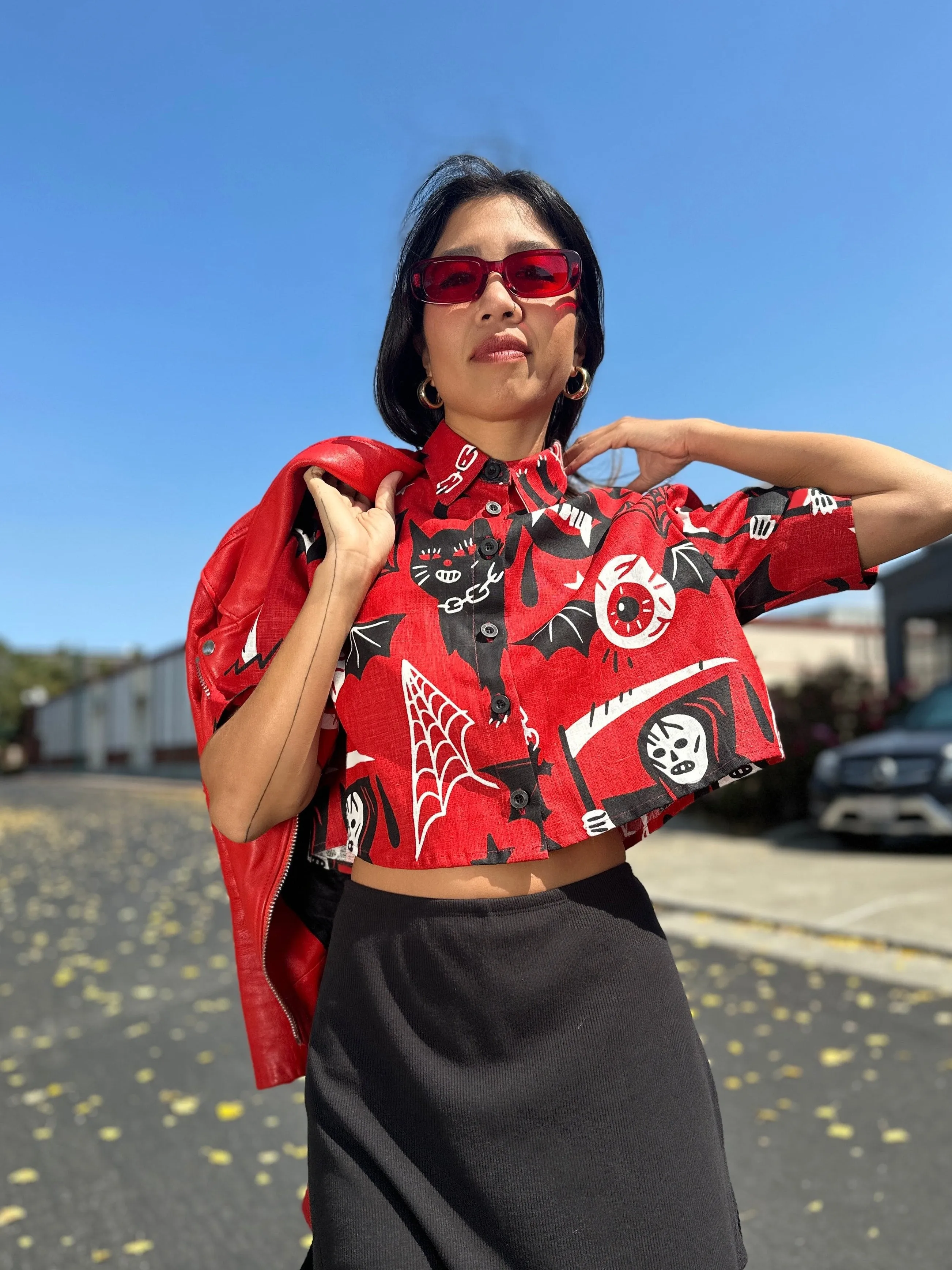 Linen Olivia Top Pippa sold by Nooworks