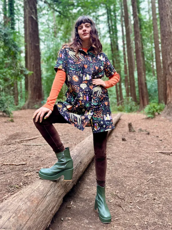 Linen Shirt Dress Tarot Garden sold by Nooworks