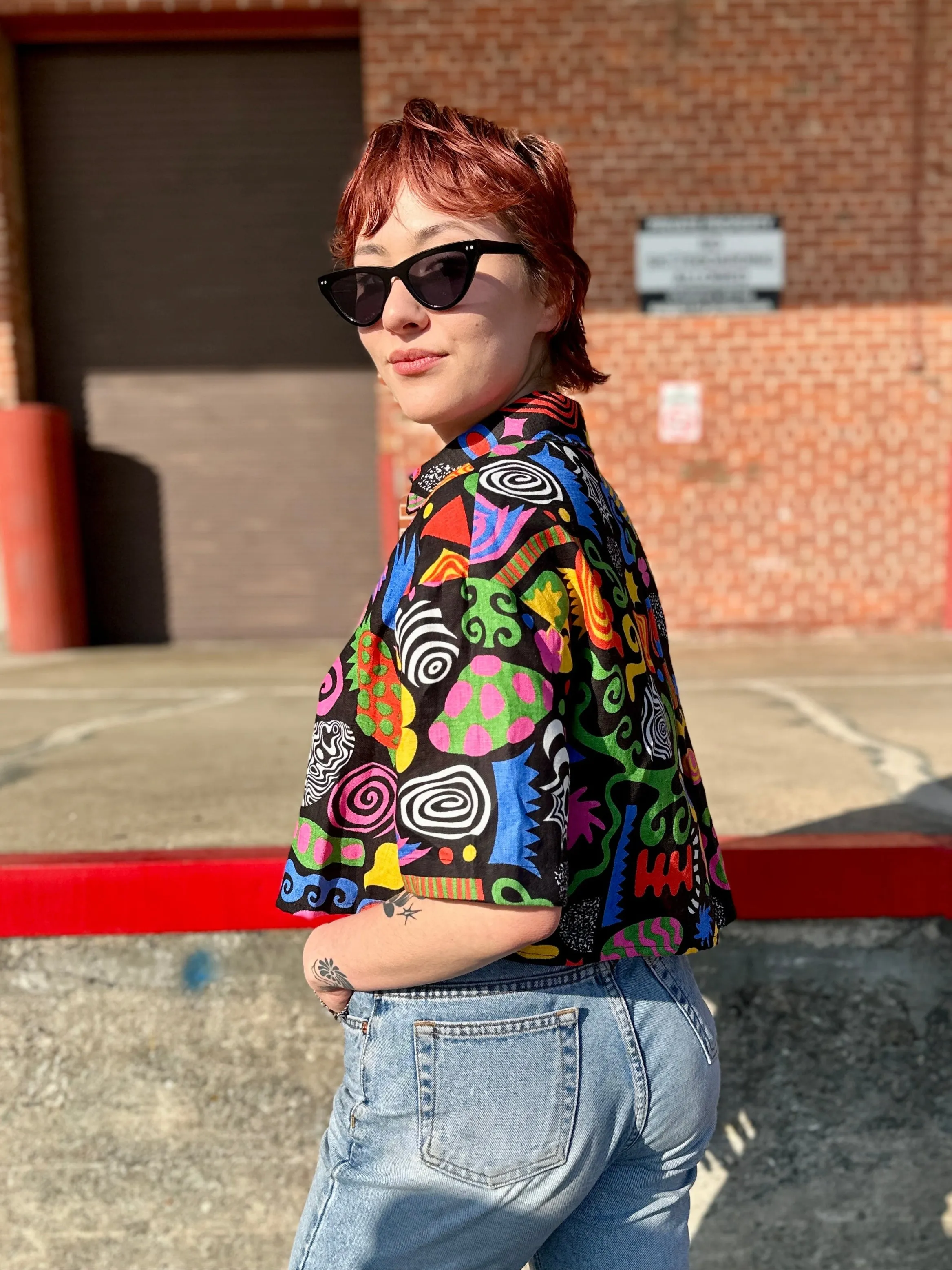 Linen Olivia Top ~ Party Mix ~ sold by Nooworks product image thumbnail 4